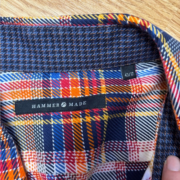 Hammer Made Men’s Plaid Button Down Shirt 43/17 - Picture 2 of 11